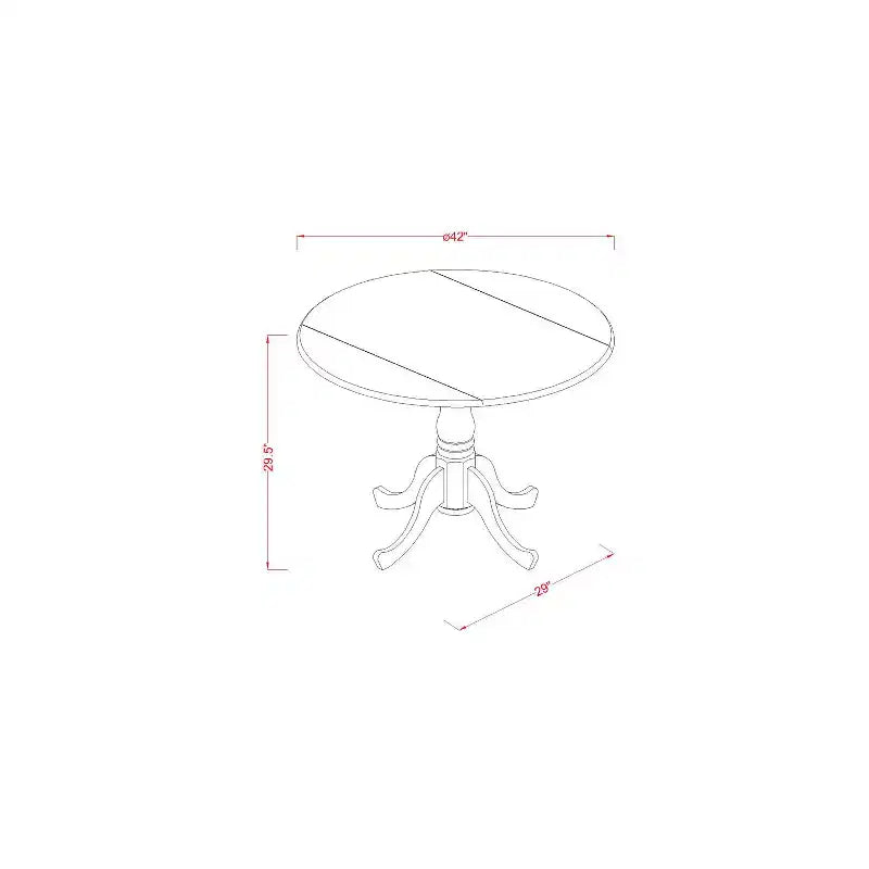 Southwestern Round Dining Table Set - 3 Piece Kitchen Table & Chairs - Oak Finish, 42 Inch
