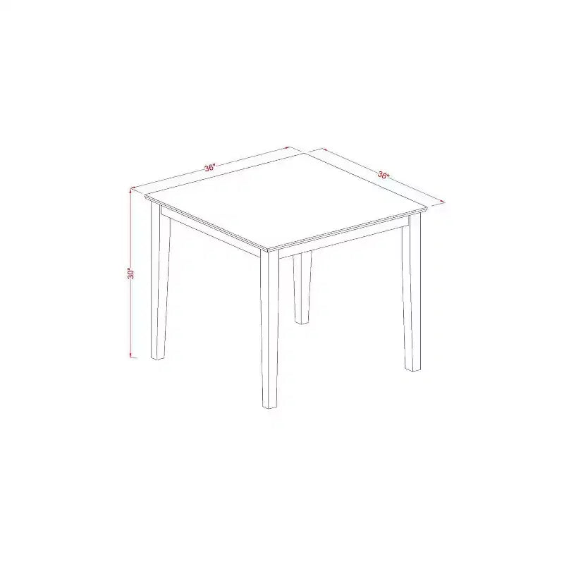 Modern 5Pc Dining Set - Square Table & 4 Chairs - Light Beige Fabric - Small Space Dining Room Furniture