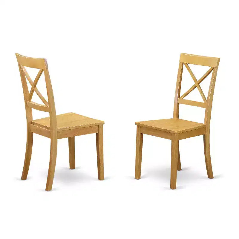 HomeStock 5-Pc Natural Oak Finish Solid Wood Top - Dining Room Set with Dropleaf - Seats 4
