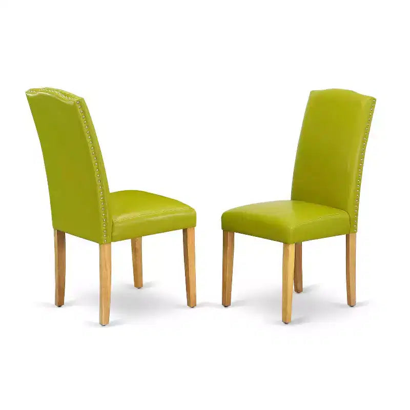 Round Kitchen Table Set 5pc 42 Table w/ Drop Leaves & 4 Parsons Chairs - Autumn Green
