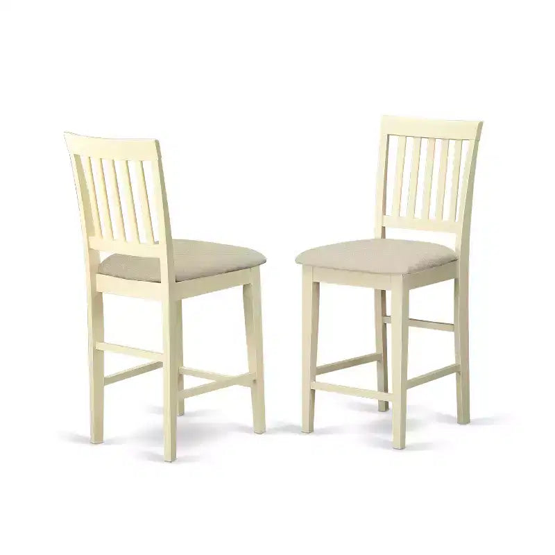 HomeStock 5-Pc Buttermilk and Cherry Solid Wood Top - Dining Room Set - Seats 4