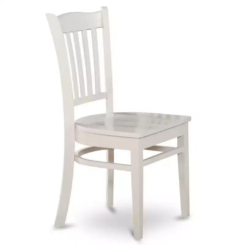 HomeStock 5-Piece Linen White Finish Solid Wood Top Dining table with 4 Chairs with Drop Leaf Slat Back