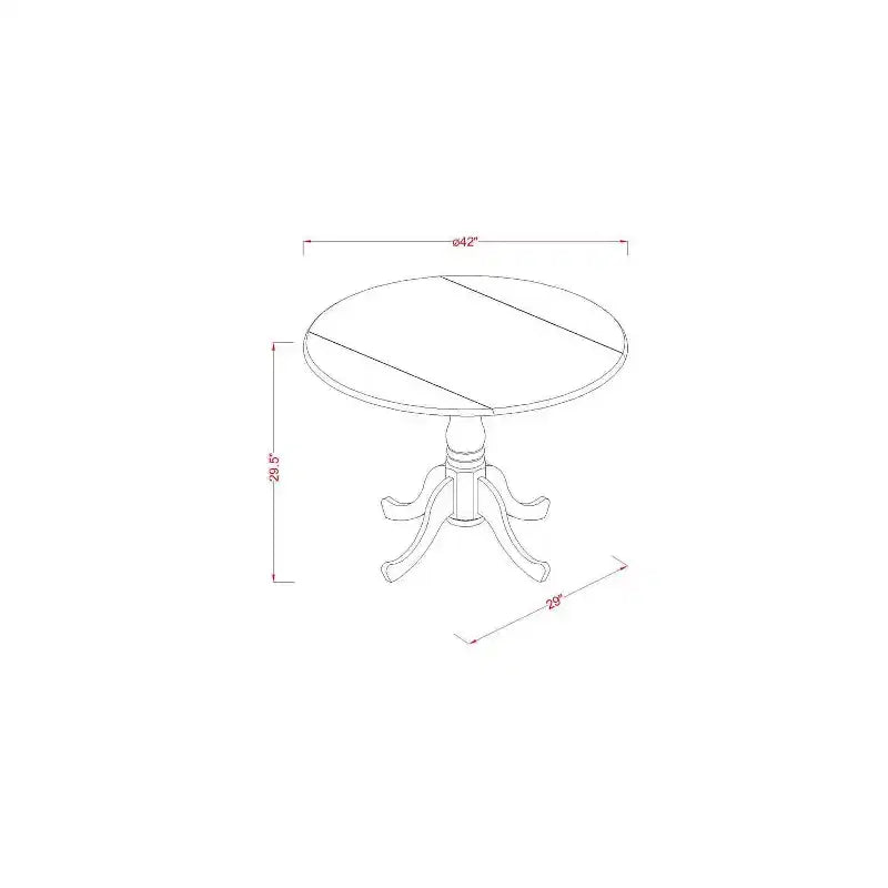 HomeStock 5-Piece Linen White Finish Solid Wood Top Dining table with 4 Chairs with Drop Leaf Slat Back