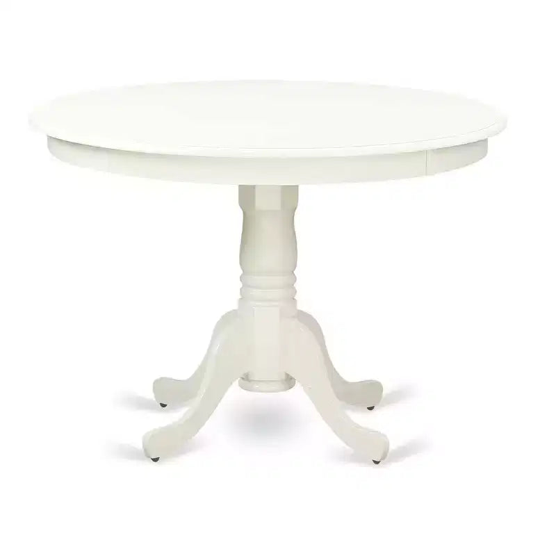 Kitchen Table Set 3 Piece - Round Dining Table & 2 Chairs - Small Space Dining Set - 42 Inch Linen White