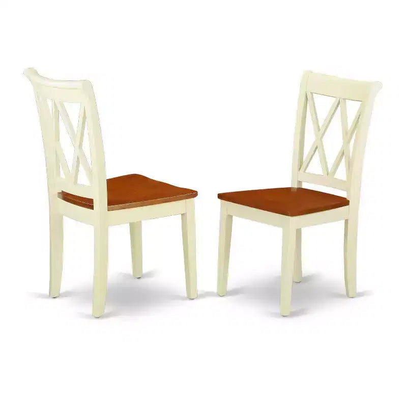 Rectangular Dining Table Set 54x66 Inch with Leaf & 4 Double X Back Chairs - HomeStock