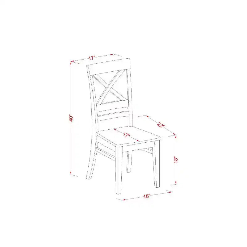 Renaissance Dining Set - 5 Piece Table & Chair Set - Rubber Wood - 42x60 Inch Table with Butterfly Leaf