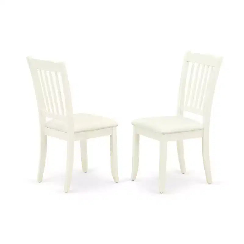 HomeStock 5-Pc Linen White Finish Solid Wood Top - Rectangular Upholstered Dining Room Set with Butterfly Leaf - Seats 4