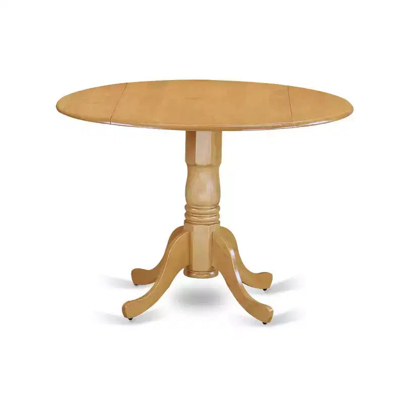 Victorian Dining Set - 5 Piece Round Table & Chairs - Elegant Parsons Design - Oak Finish - 42 Inch