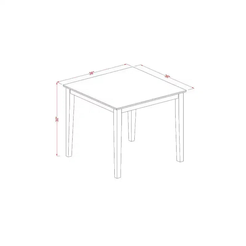 Square Dining Set - 36 Inch Kitchen Table with 2 Linen Chairs - Oak Finish