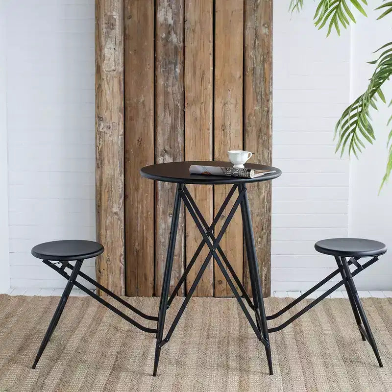 GDFStudio Roski Industrial Iron Folding Dining Set