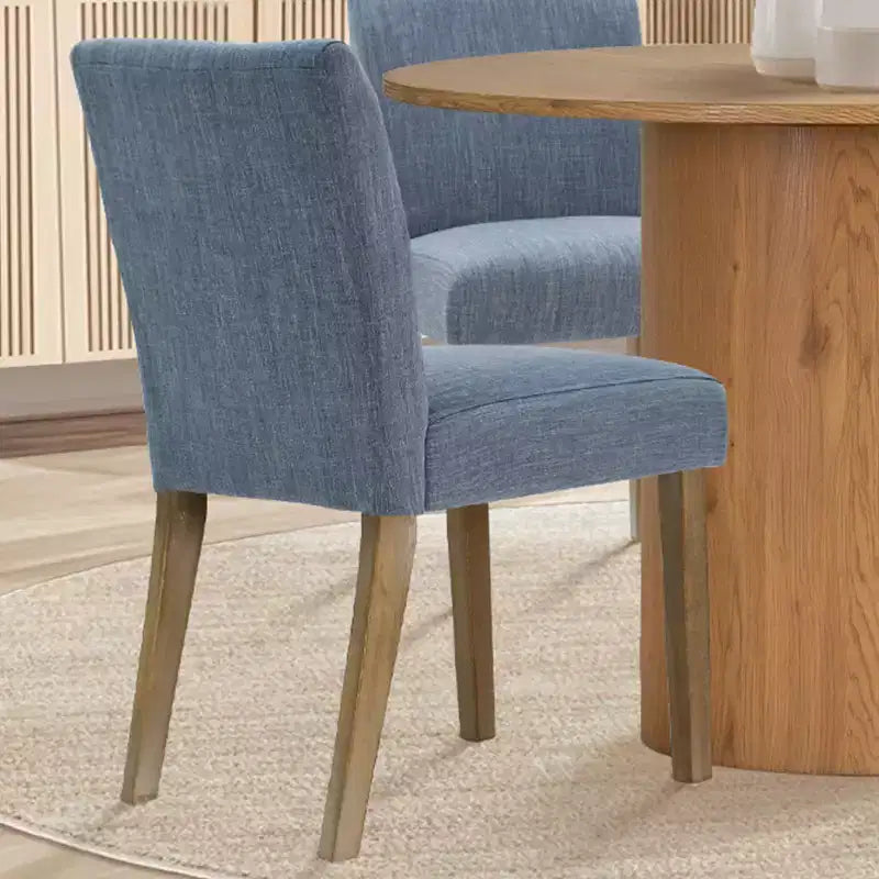 5-Piece Round Dining Table Set & 4 Upholstered Chairs, Modern Wood Pedestal Table Set for Kitchen, Breakfast Nook or Dining Room-Panipeachy