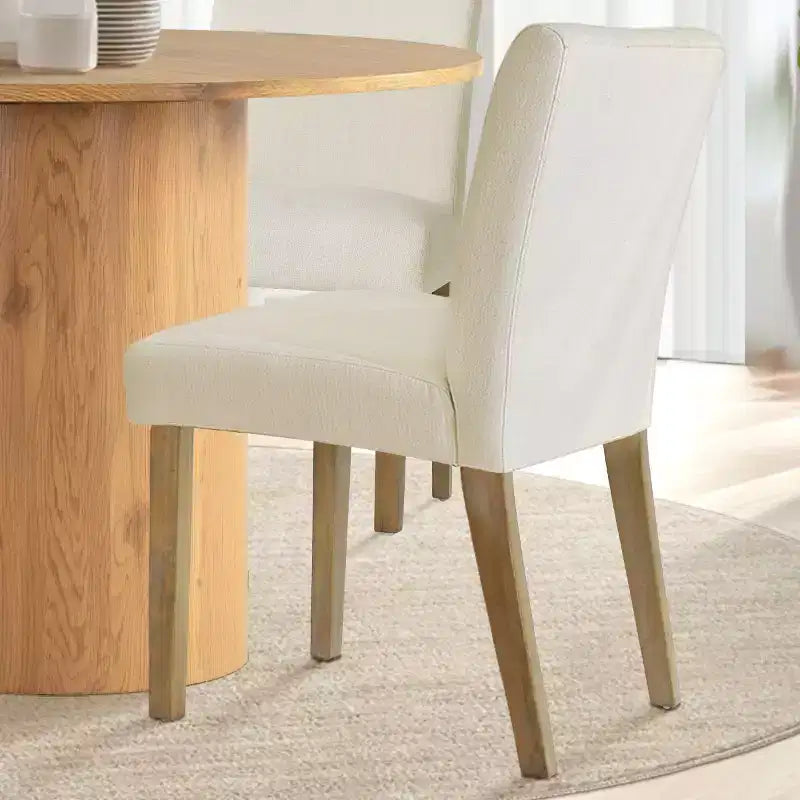 5-Piece Round Dining Table Set & 4 Upholstered Chairs, Modern Wood Pedestal Table Set for Kitchen, Breakfast Nook or Dining Room-Panipeachy