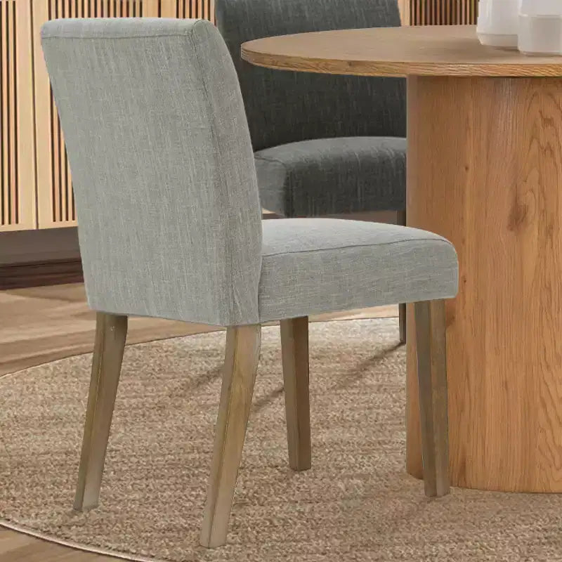 5-Piece Round Dining Table Set & 4 Upholstered Chairs, Modern Wood Pedestal Table Set for Kitchen, Breakfast Nook or Dining Room-Panipeachy