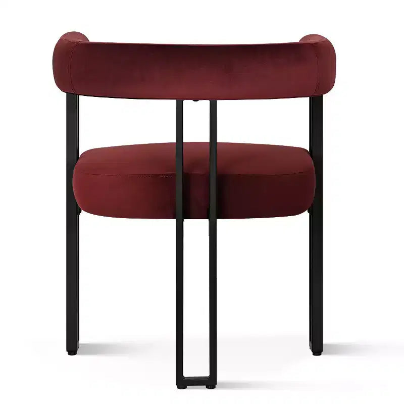 7-Piece Dining Table Set with Velvet Chairs, Modern Oval Black Table & Upholstered Armchairs with Metal Legs for Dining Room-Panipeachy