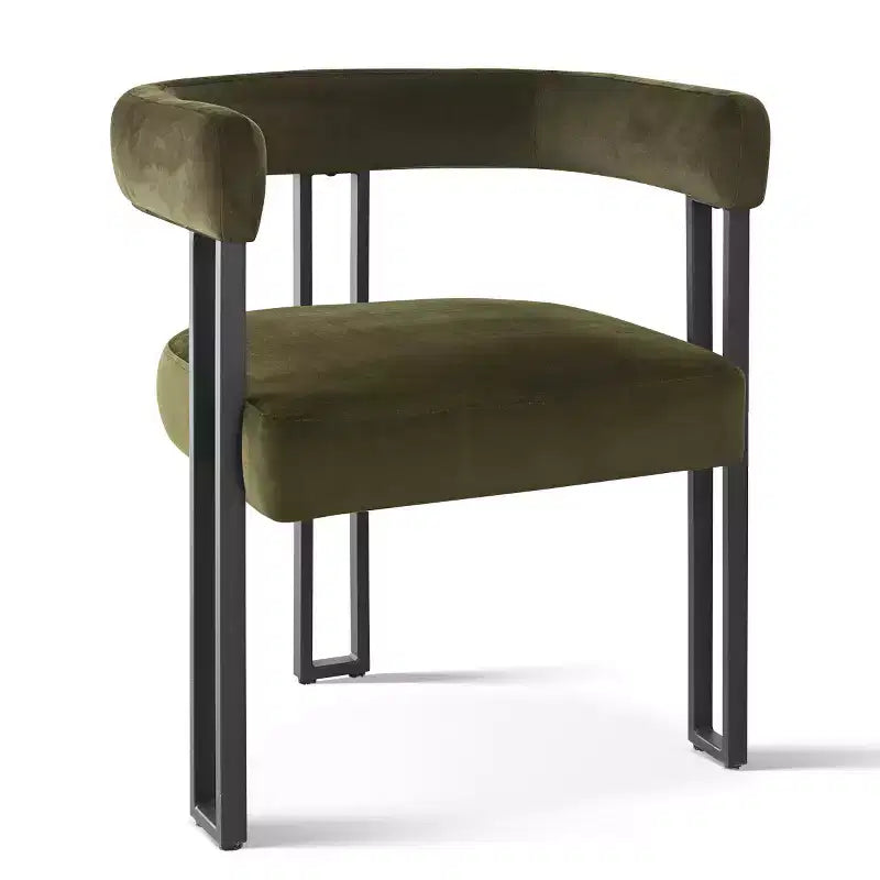 7-Piece Dining Table Set with Velvet Chairs, Modern Oval Black Table & Upholstered Armchairs with Metal Legs for Dining Room-Panipeachy