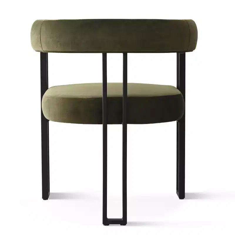 7-Piece Dining Table Set with Velvet Chairs, Modern Oval Black Table & Upholstered Armchairs with Metal Legs for Dining Room-Panipeachy