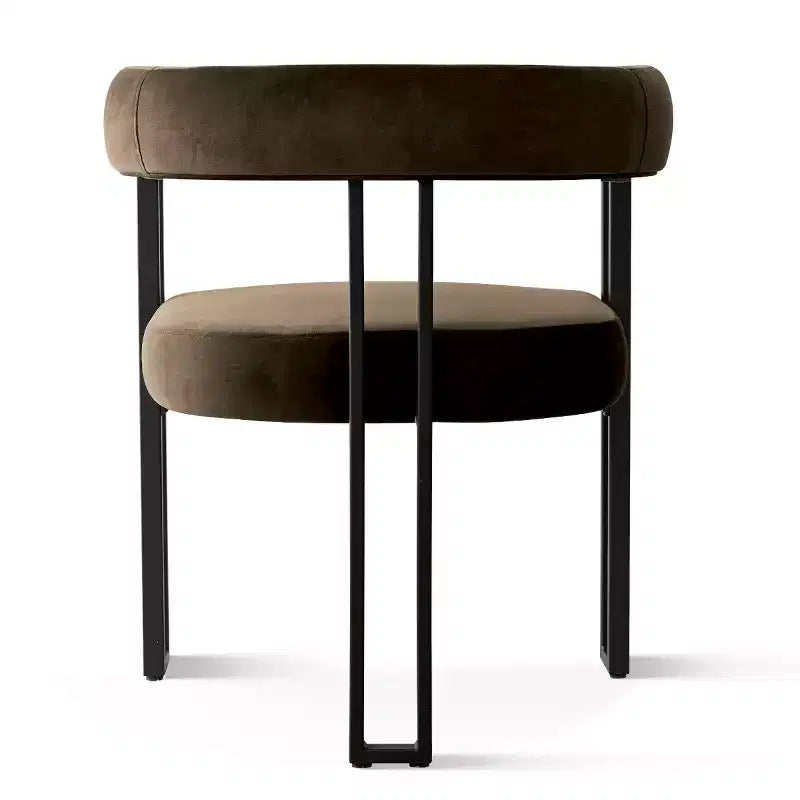 7-Piece Dining Table Set with Velvet Chairs, Modern Oval Black Table & Upholstered Armchairs with Metal Legs for Dining Room-Panipeachy