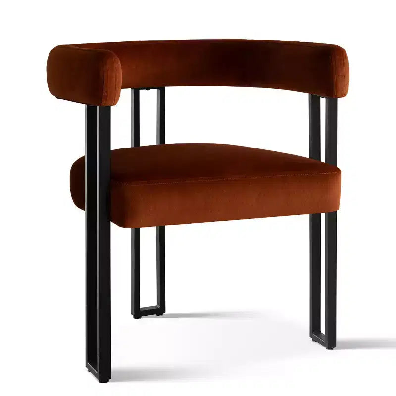 7-Piece Dining Table Set with Velvet Chairs, Modern Oval Black Table & Upholstered Armchairs with Metal Legs for Dining Room-Panipeachy