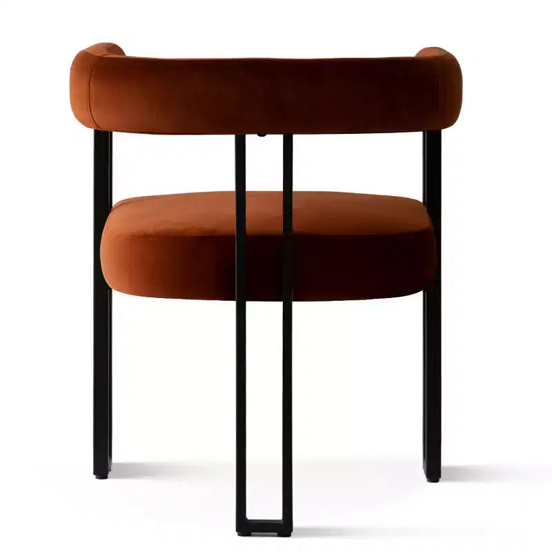 7-Piece Dining Table Set with Velvet Chairs, Modern Oval Black Table & Upholstered Armchairs with Metal Legs for Dining Room-Panipeachy