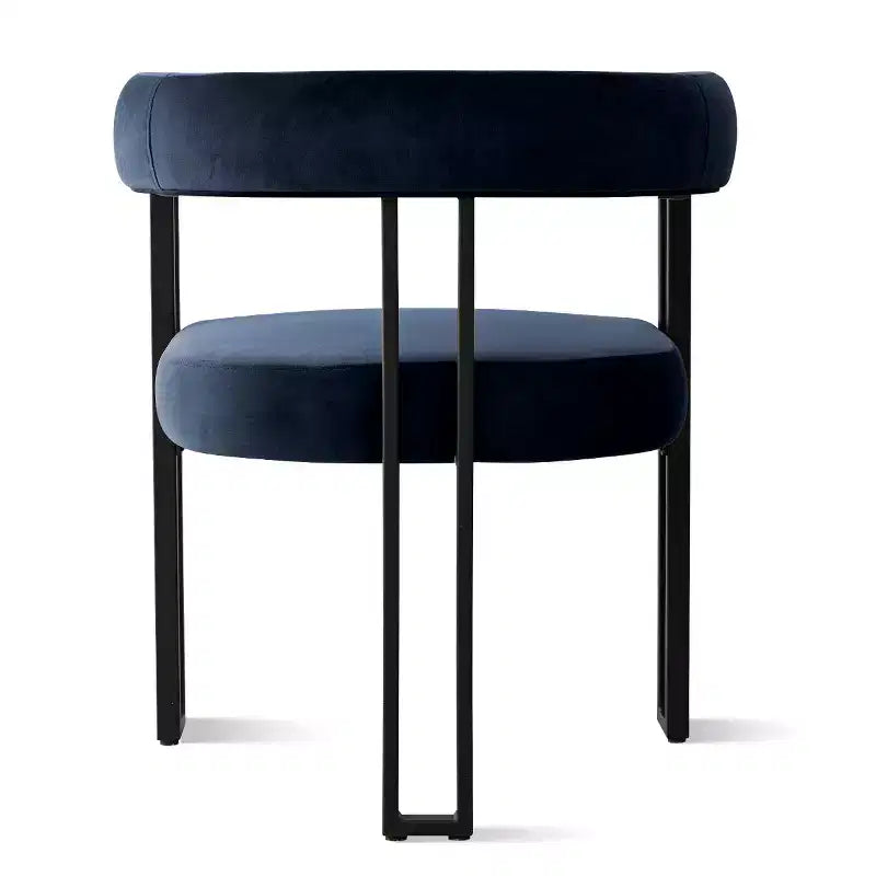 7-Piece Dining Table Set with Velvet Chairs, Modern Oval Black Table & Upholstered Armchairs with Metal Legs for Dining Room-Panipeachy