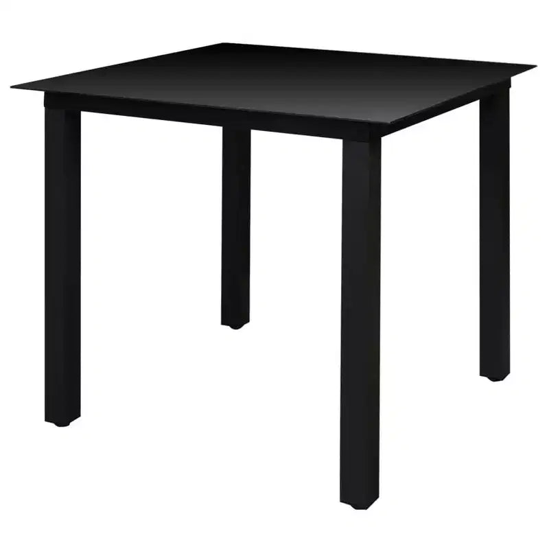 vidaXL Garden Dining Set Black Powder-coated aluminum, textilene, glass