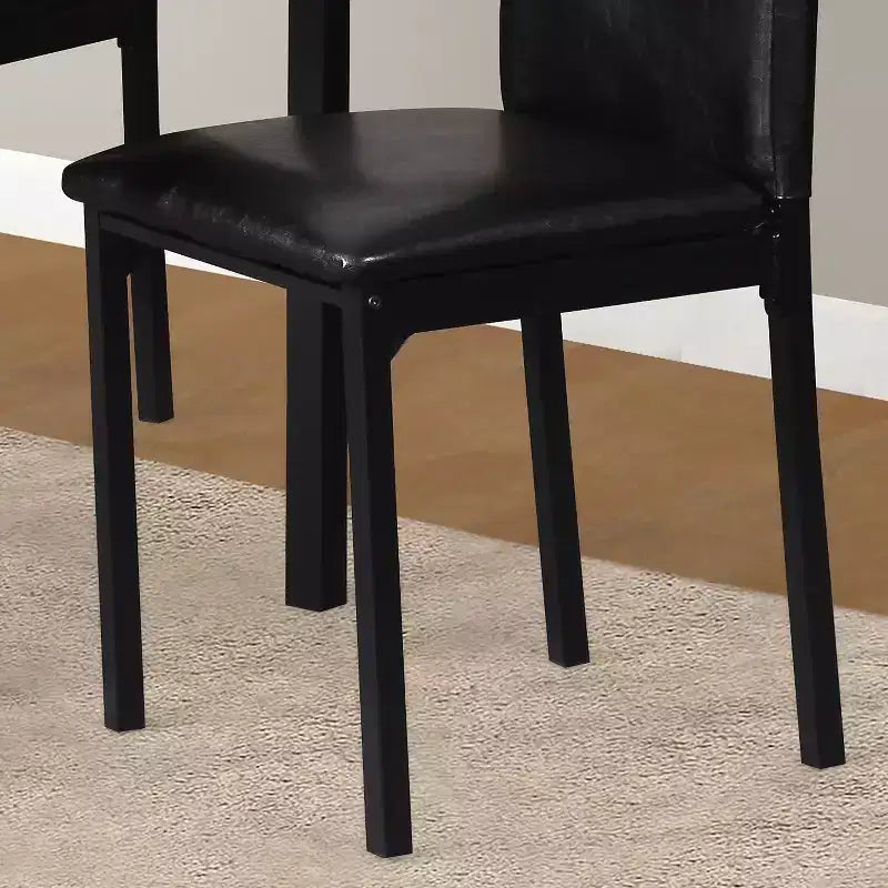 GDFStudio Nolan 5 Piece Metal Frame Dining Set with Faux Marble Tabletop
