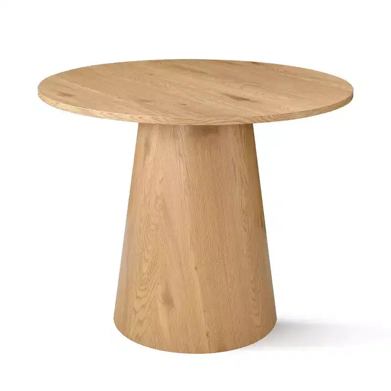 5-Piece Round Dining Set, 35 Pedestal Table and Upholstered Dining Chairs with Rattan Backs, Ideal for Dining Room-Panipeachy