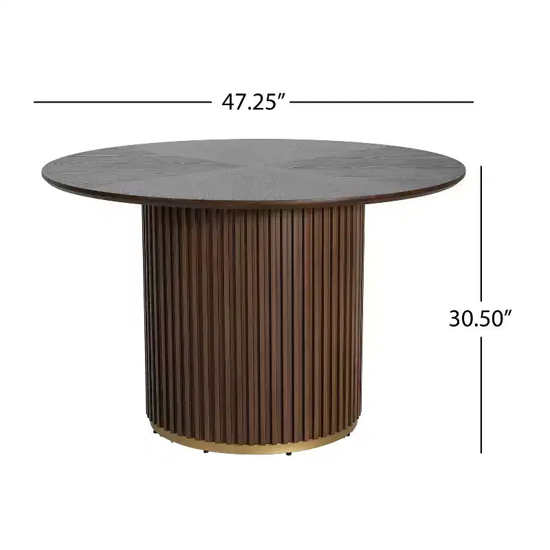 Christopher Knight Home Seema Modern 5 Piece Round Dining Table Set with Rubberwood Upholstered Chairs