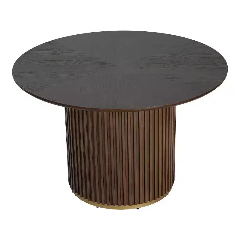 Christopher Knight Home Seema Modern 5 Piece Round Dining Table Set with Rubberwood Upholstered Chairs