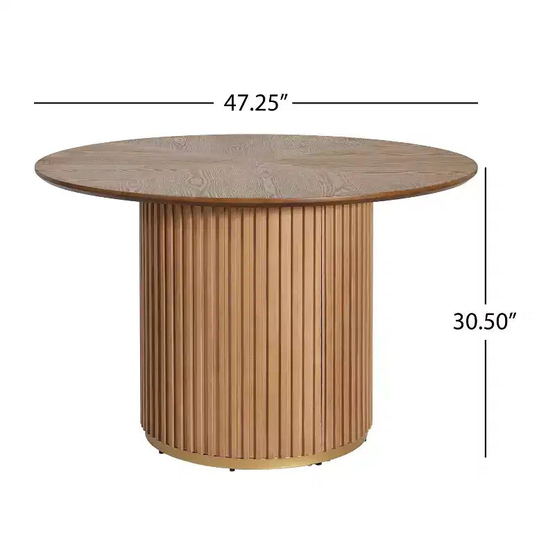Christopher Knight Home Seema Modern 5 Piece Round Dining Table Set with Rubberwood Upholstered Chairs