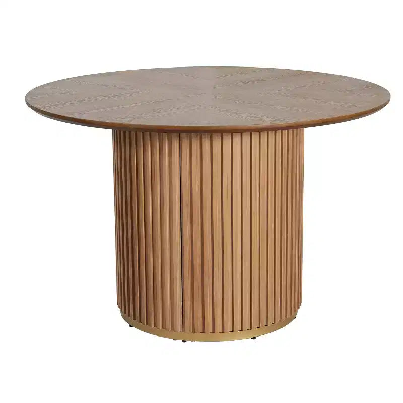 Christopher Knight Home Seema Modern 5 Piece Round Dining Table Set with Rubberwood Upholstered Chairs