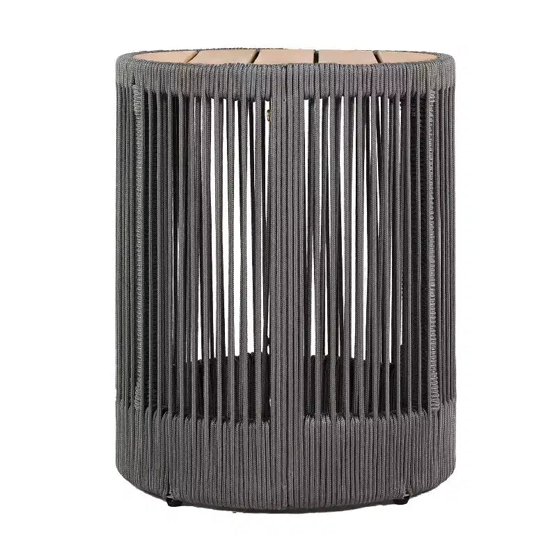 Christopher Knight Home Yamina Modern 2 Piece Outdoor Rope Swivel Chair and Acacia Wood Side Table Set