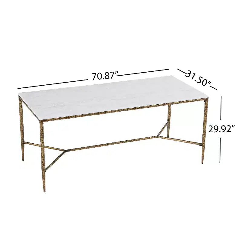 Christopher Knight Home Yvanna 7 Piece Industrial Luxe Hand-Forged Sintered Stone Dining Table with Upholstered Dining Arm Chairs