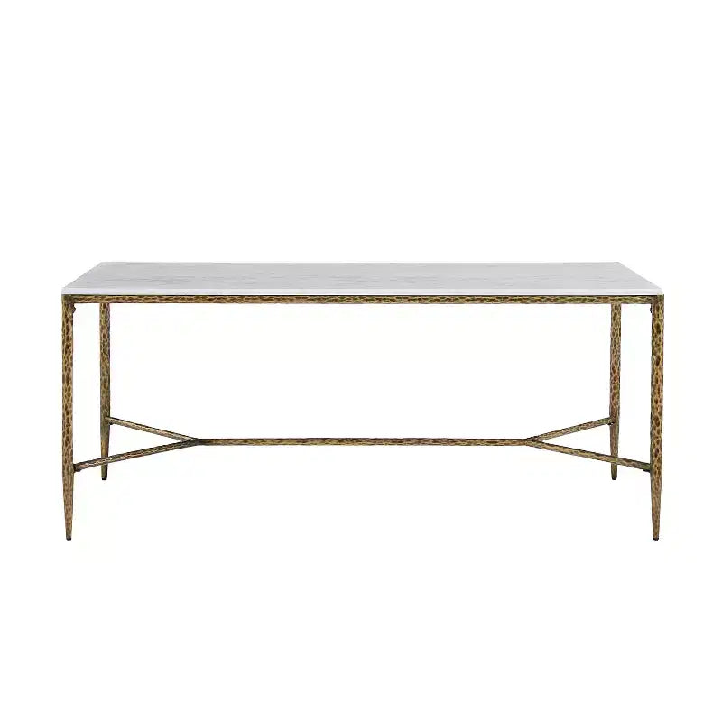 Christopher Knight Home Yvanna 7 Piece Industrial Luxe Hand-Forged Sintered Stone Dining Table with Upholstered Dining Arm Chairs