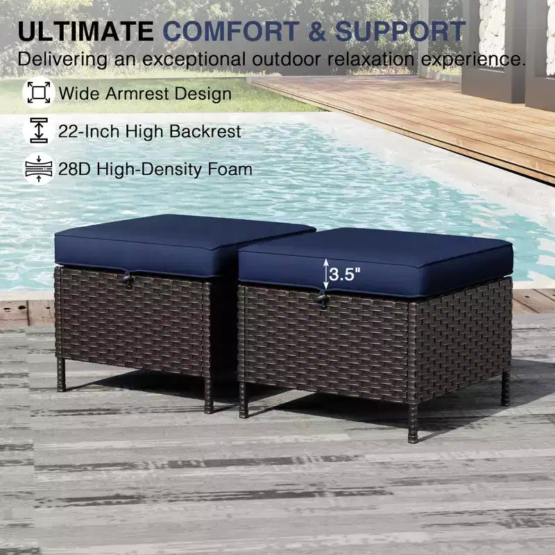 UPTIOT Outdoor Swivel Chair Set: 1 Sofa, 4 Swivel Chairs, 2 Ottomans & All-Weather Design