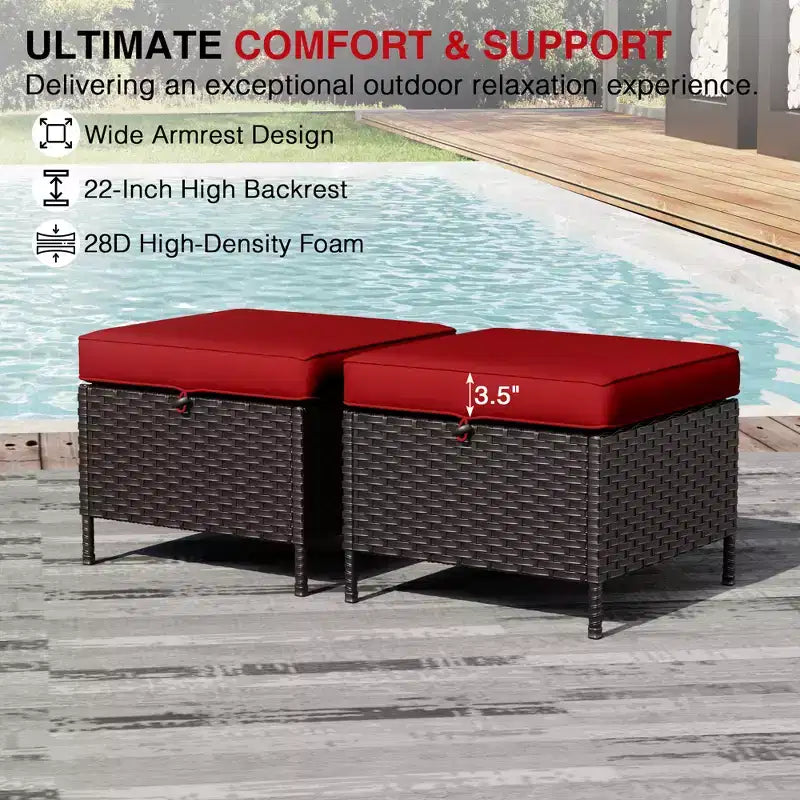 UPTIOT Outdoor Swivel Chair Set: 1 Sofa, 4 Swivel Chairs, 2 Ottomans & All-Weather Design