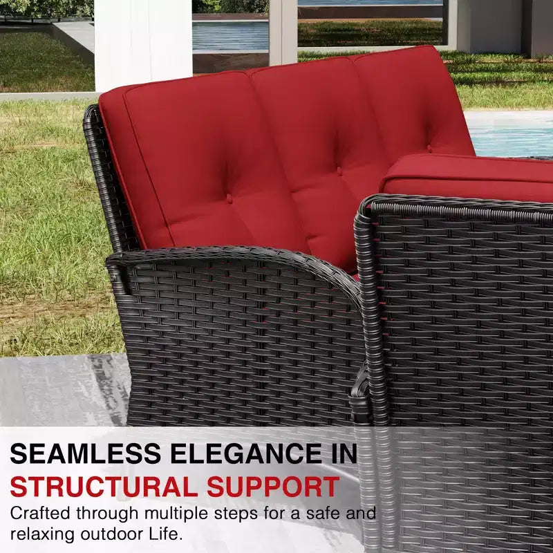 UPTIOT Outdoor Swivel Chair Set: 1 Sofa, 4 Swivel Chairs, 2 Ottomans & All-Weather Design