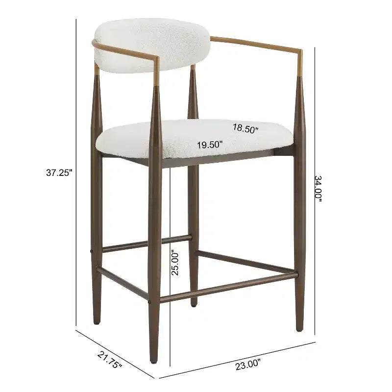Christopher Knight Home Iwinie Modern 5 Piece Dining Set with Pedestal Wooden Table and Metal Upholstered Counter Stools