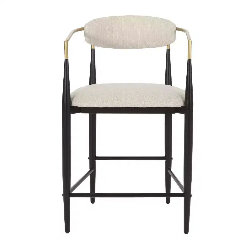 Christopher Knight Home Iwinie Modern 5 Piece Dining Set with Pedestal Wooden Table and Metal Upholstered Counter Stools