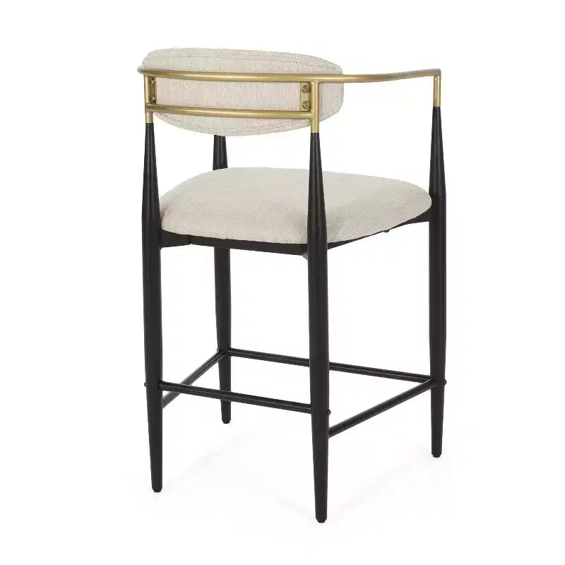 Christopher Knight Home Iwinie Modern 5 Piece Dining Set with Pedestal Wooden Table and Metal Upholstered Counter Stools