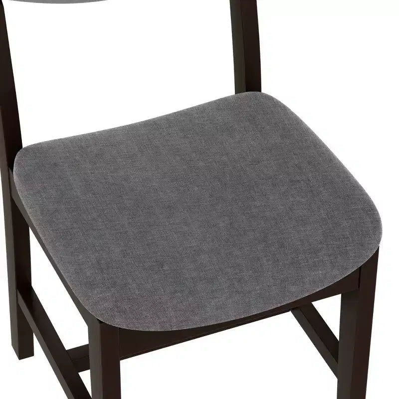 Rustic Wood Dining Table Set for 4, 5 Pieces Rectangular Table Set with Upholstered Chairs for Small Space Kitchen