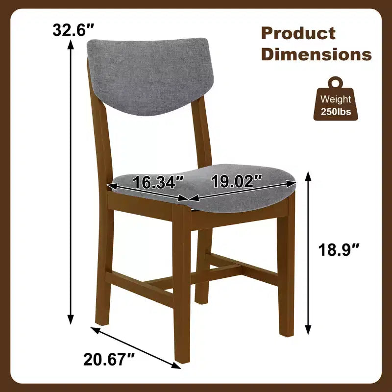 Rustic Wood Dining Table Set for 4, 5 Pieces Rectangular Table Set with Upholstered Chairs for Small Space Kitchen