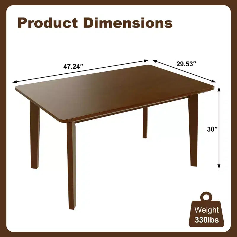 Rustic Wood Dining Table Set for 4, 5 Pieces Rectangular Table Set with Upholstered Chairs for Small Space Kitchen