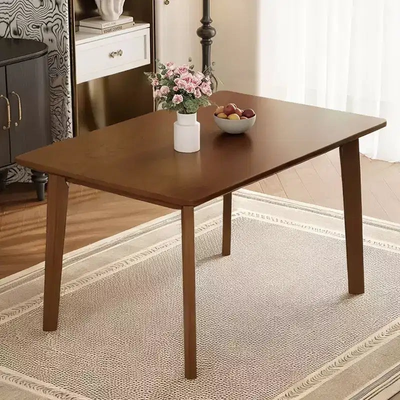 Rustic Wood Dining Table Set for 4, 5 Pieces Rectangular Table Set with Upholstered Chairs for Small Space Kitchen