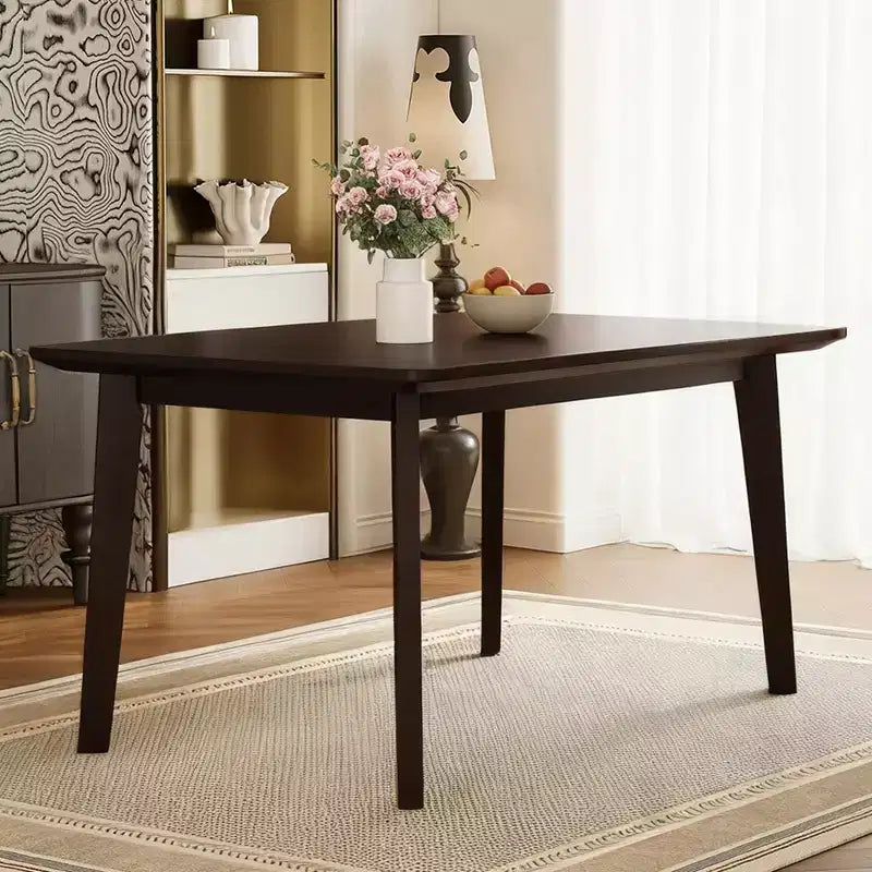 Rustic Wood Dining Table Set for 4, 5 Pieces Rectangular Table Set with Upholstered Chairs for Small Space Kitchen
