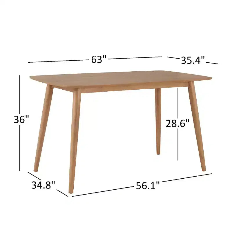 Cortland Mid-Century Natural Oak 63 Wide Counter Height Dining Set - iNSPIRE Q