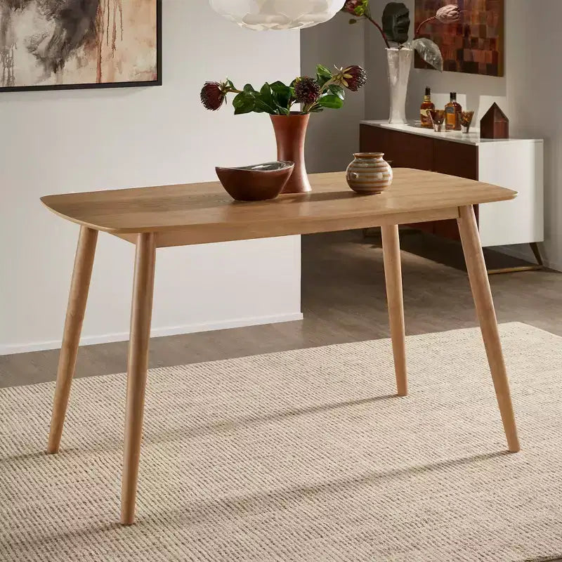 Cortland Mid-Century Natural Oak 63 Wide Counter Height Dining Set - iNSPIRE Q