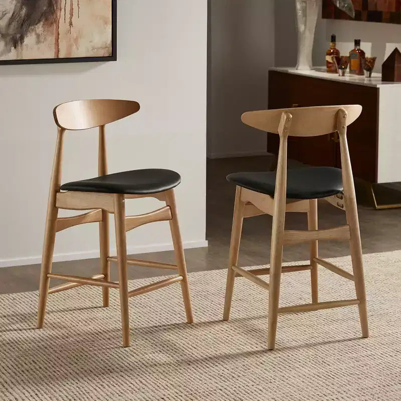 Cortland Mid-Century Natural Oak 63 Wide Counter Height Dining Set - iNSPIRE Q