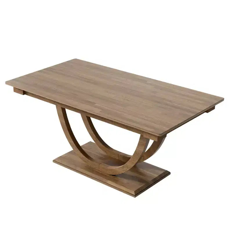 6pcs Dining Table Set Dining Set for 6, Family Kitchen Table Set with Ergonomic Padded Dining Chairs & Bench - ModernLuxe