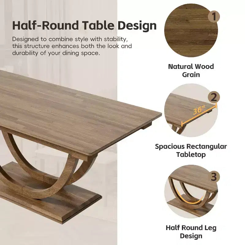 6pcs Dining Table Set Dining Set for 6, Family Kitchen Table Set with Ergonomic Padded Dining Chairs & Bench - ModernLuxe